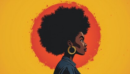 Black History Month celebration poster. BHM Wallpaper. African-American people background in warm colors 2D drawing art style