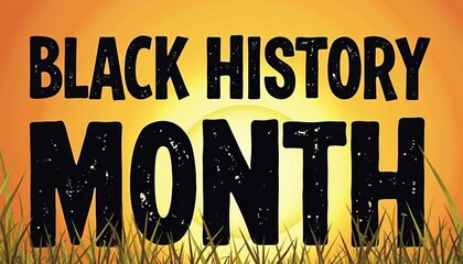 Black History Month celebration poster. BHM Wallpaper. African-American people background in warm colors 2D drawing art style