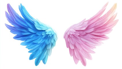 Fototapeta premium Blue and Pink Angel Wings