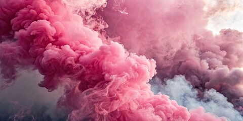 Fototapeta premium Abstract Pink Smoke Cloud - Ethereal Swirls, Artistic Background, Vapor Textures, Dreamy Aesthetic, Soft Pink Hues, Creative Design, Fluid Motion, Atmospheric Art, Surreal Effects, Modern Minimalism