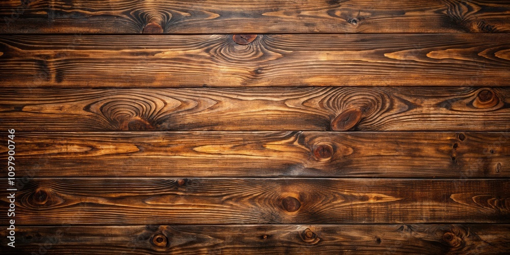 Poster rustic brown wood planks with knots and grain patterns