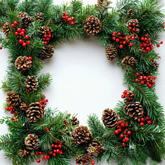 christmas wreath isolated on white