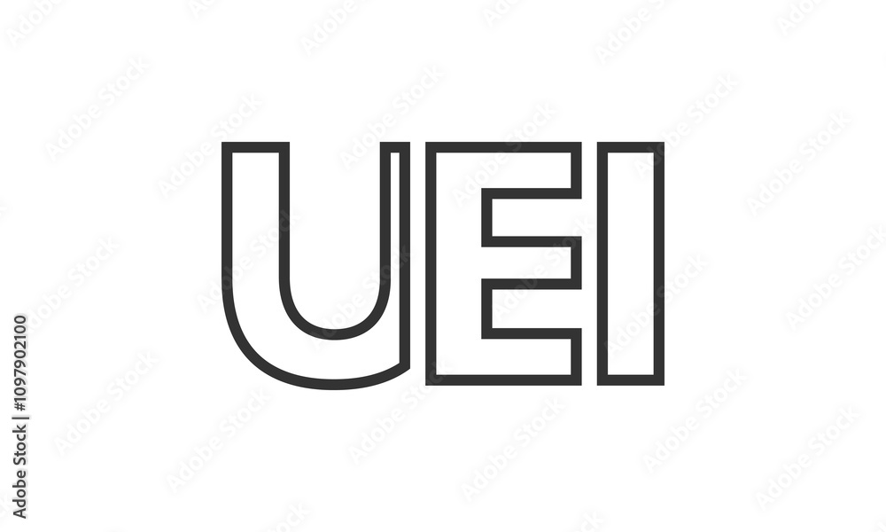 Fototapete uei logo design template with strong and modern bold text. initial based vector logotype featuring s