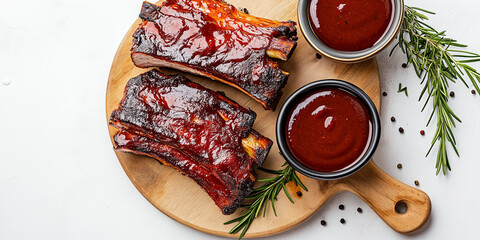 Barbecue Sauce on White Background	