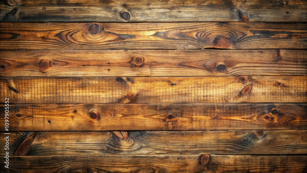 Aufkleber Rustic Wooden Planks with Knots and Grain Patterns for Background or Texture