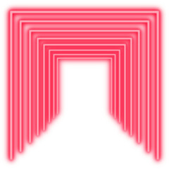 Fototapeta premium Neon light effect. Neon tunnel layers. Neon luminous corridor stretching 