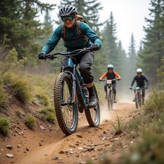 Naklejka premium mountain bike rider