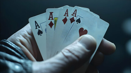 Four Aces Playing Cards Closeup Photo