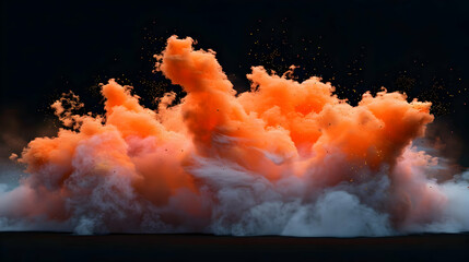 Orange Smoke Explosion 3D Render
