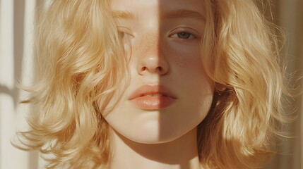 Fototapeta premium Beautiful Sunlit Curls with Warm Tones and Soft Textures in a Natural Setting