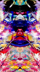 Fototapeta premium Abstract art background . Hand painting artwork on canvas . Color idea for fabric , wall decor