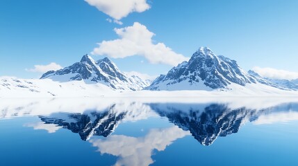 Obraz premium Stunning Reflection of Majestic Mountains in Serene Blue Lake