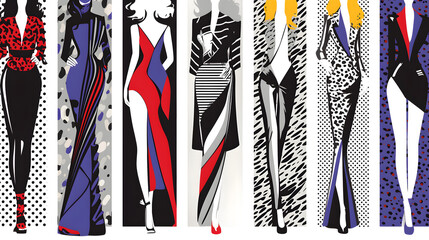 Vivid and modern artistic fusion of pop and dot art in a stylish woman&rsquo;s portrait.