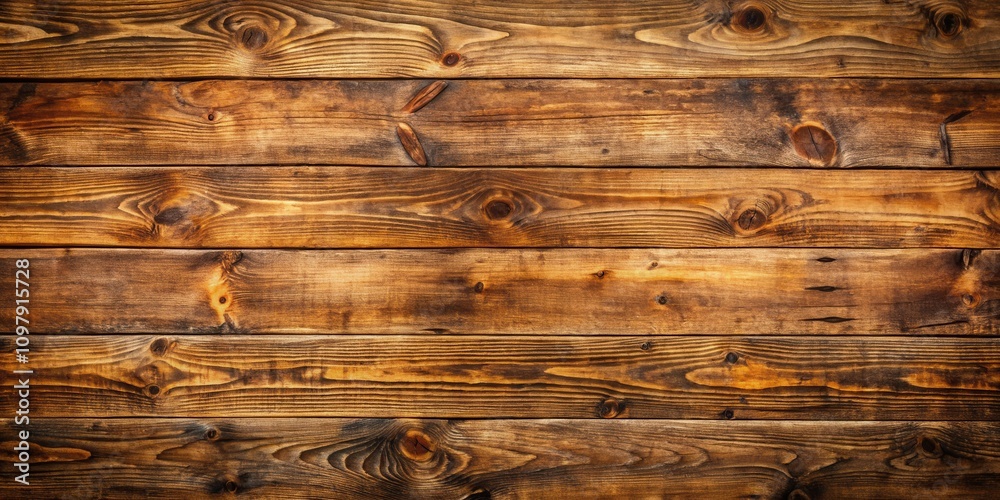 Aufkleber Rustic Weathered Wood Panel Background With Horizontal Grain Pattern