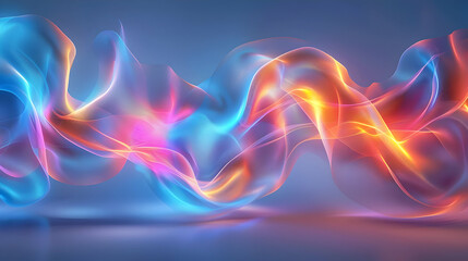 Naklejka premium Abstract 3D Background: Flowing Neon Hues
