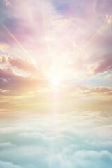 Obraz premium Pastel sunset, cloudscape, heavenly scene.