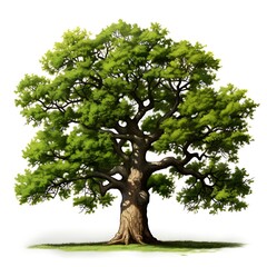 Majestic Oak Tree Gracefully Displayed on a Clean Background
