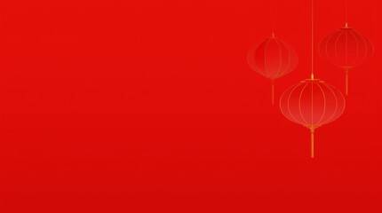 Obraz premium Elegant Red Lanterns Against a Minimalist Background 