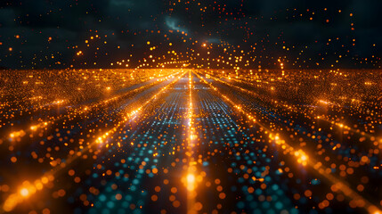 Abstract 3D Background Golden Lights
