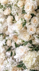 White Roses and Hydrangeas Wedding Floral Arrangement