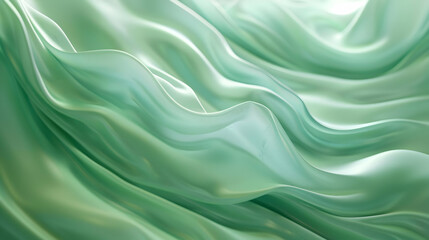 Obraz premium Abstract Green Silk Drape 3D Render