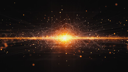Obraz premium Abstract business connection of lines from nodes It is connected to endless nodes and represents the innovation of communication in the network.
