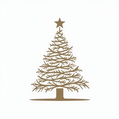 Fototapeta premium christmas tree with gifts isolated on white background in 2D art style