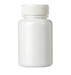 Set of White pill bottle mockup on isolate transparency background, PNG