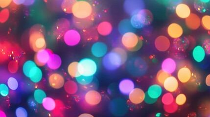 Obraz premium featuring Christmas-themed bokeh lights, with a rich tapestry of colors such as emerald green, ruby red, and soft white. The lights twinkle and fade in and out