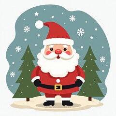 Fototapeta premium Christmas cartoon Santa isolated on white background