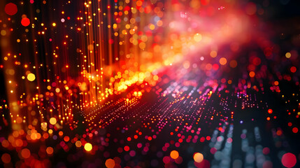 Abstract Red and Gold Bokeh Background