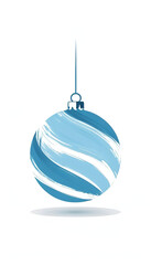 light blue christmas ball isolated on white background 