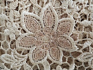 lace doily on white background