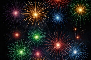 Fototapeta premium fireworks on the night sky