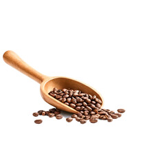 Obraz premium coffee beans in a wooden spoon