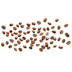 Obraz premium Roasted coffee beans on transparent png