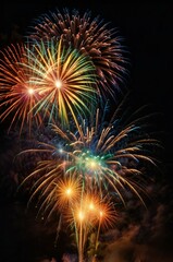 fireworks in the night sky