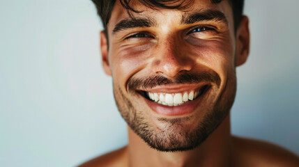 Fototapeta premium Portrait of a sexy, smiling male model.