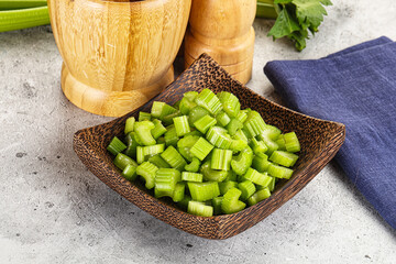 Vegan cuisine - Sliced celery stem
