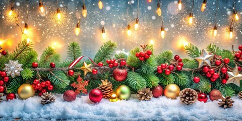 Festive Christmas Background with Holiday Decorations for Seasonal Celebrations and Cheerful Banner Designs