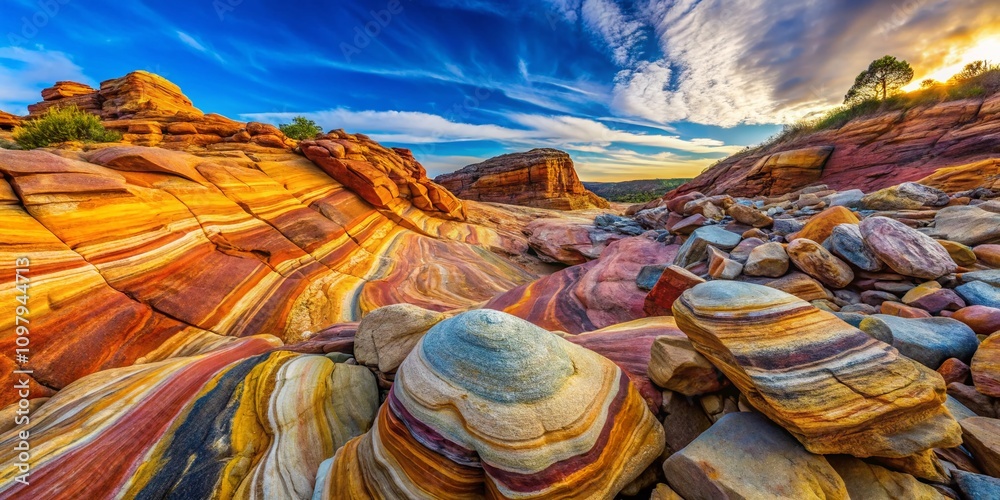 Poster panoramic view of unique stone texture surface showcasing intricate patterns and natural colors idea