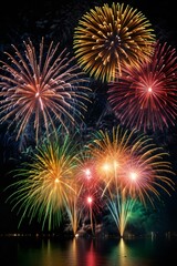Fototapeta premium fireworks over the river