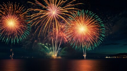 fireworks over the river