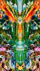 Fototapeta premium Abstract art background . Hand painting artwork on canvas . Color idea for fabric , wall decor