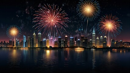 fireworks over the river