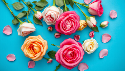 Pink rose bouquet, a symbol of love and beauty, blooms in nature's embrace