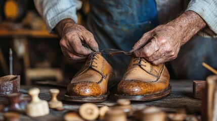 Traditional shoemaking, handcrafting footwear using leather and time-honored techniques