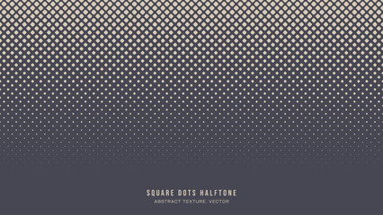 Square Rounded Dots Halftone Pattern Faded Border Vector Abstract Background. Geometric Rhombus Grid Graphical Abstraction Half Tone Subtle Texture. Retro Futuristic Sci-Fi Technology Art Illustration