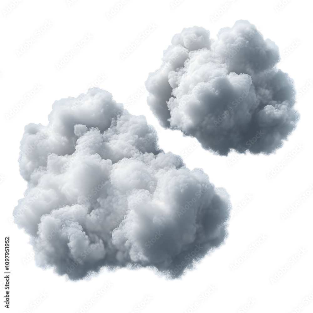 Canvas Prints 3d render, abstract clouds and cumulus clip art isolated on transparent background, sky elements