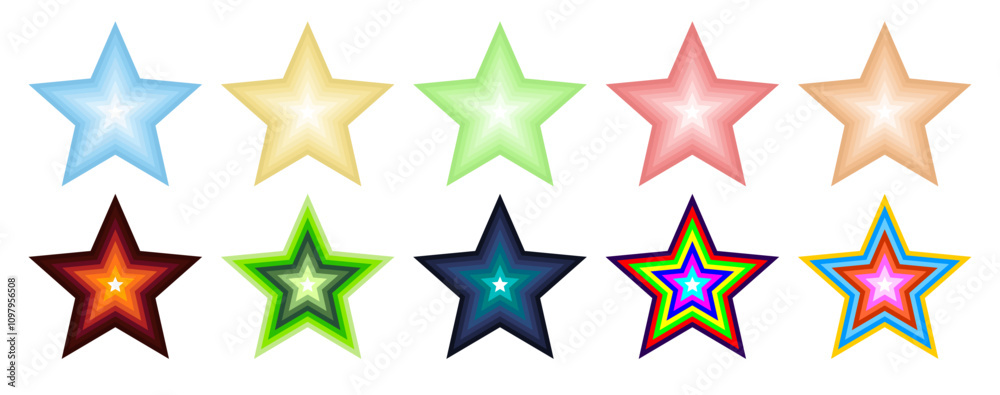 Canvas Prints glowing star icons symbol set collection. design vector.